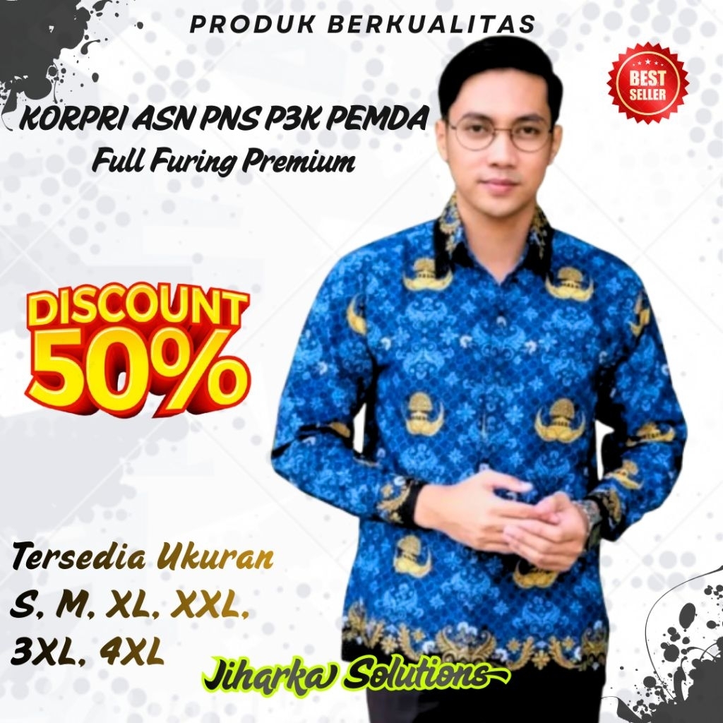 Baju KORPRI ASN Full Furing Premium Grade A | Nyaman & Adem | Jahitan Rapi | Gratis Ongkir | Bisa CO
