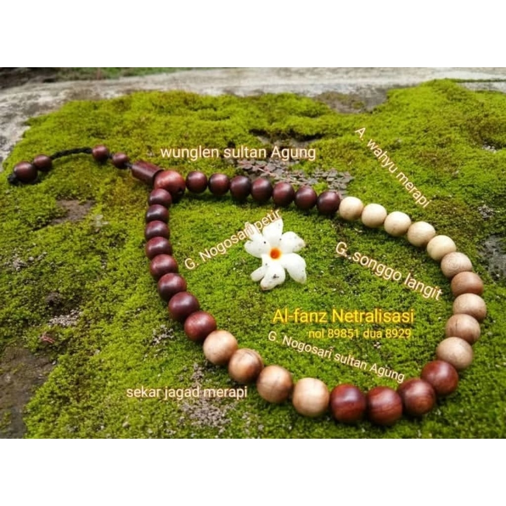 tasbih 33 bit 10mm wunglen sultan agung mix galih nagasari songgo langit Wahyu Tumurun merapi