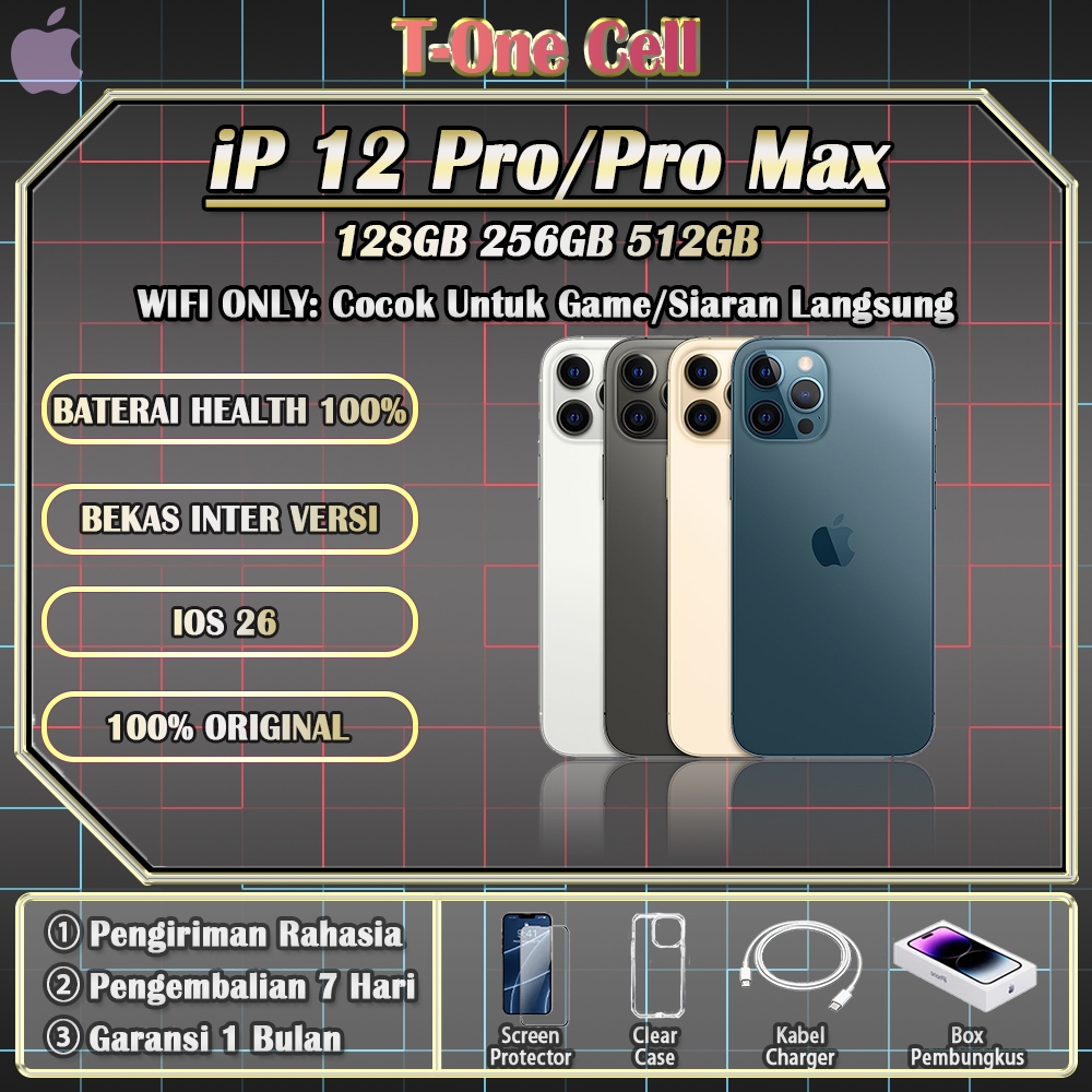 iPhone 12 Pro/ProMax SECOND BEKAS 100% ORI 128/256/512GB INTER, Harga Terjangkau, Jangan Sampai Keha