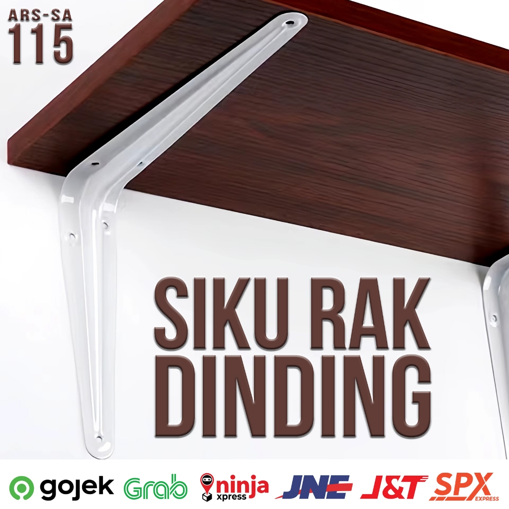 sepasang siku rak dinding putih / siku rak dinding / siku rak / siku besi