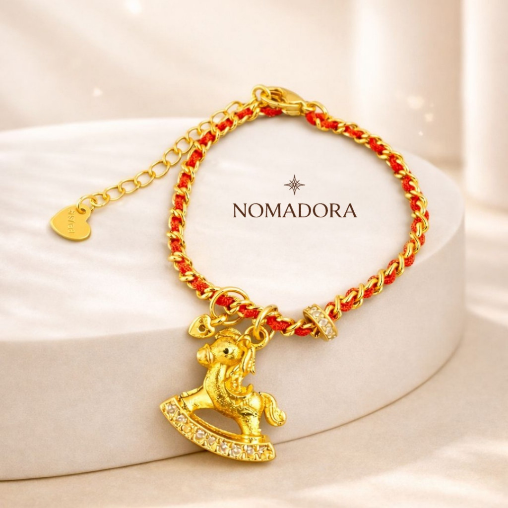 Nomadora Redline Bracelet Gelang Lucky Red String Charm Horse