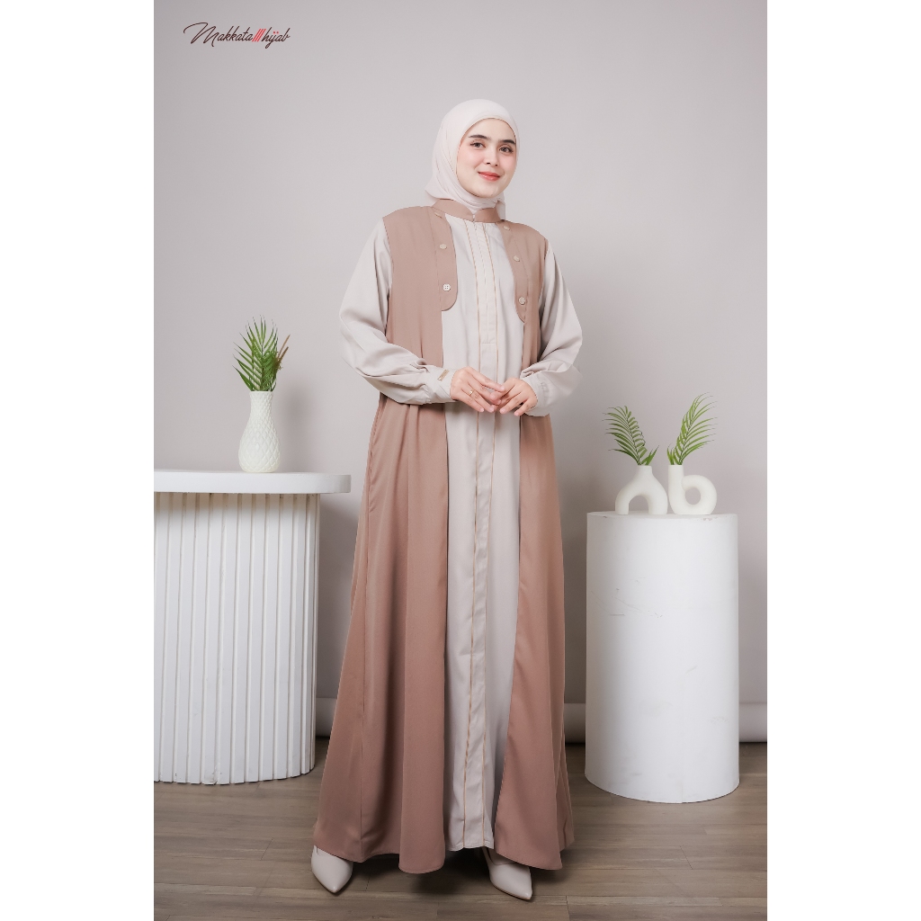 Kaysha Dress Gamis Wanita Kekinian Terbaru Lebaran Dress Elegan Makkata Hijab 2026