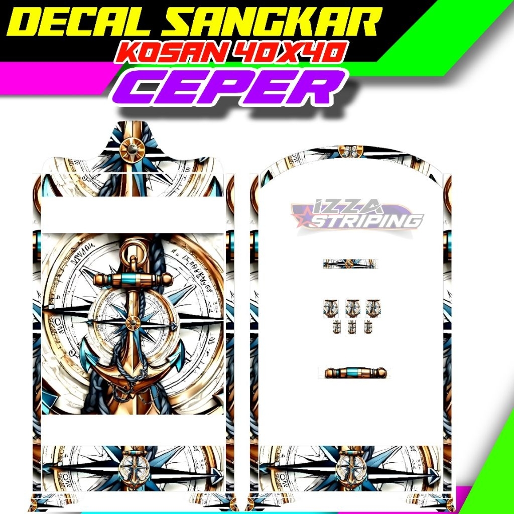 STIKER DECAL SANGKAR KOSAN UKURAN 40X40CEPER=40X40(TINGGI TEBOK BAWAH 10CM)
