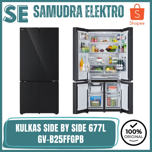 LG GV-B25FFGPB KULKAS SIDE BY SIDE 677 LITER AUTO ICE MAKER FRESH CONVERTER