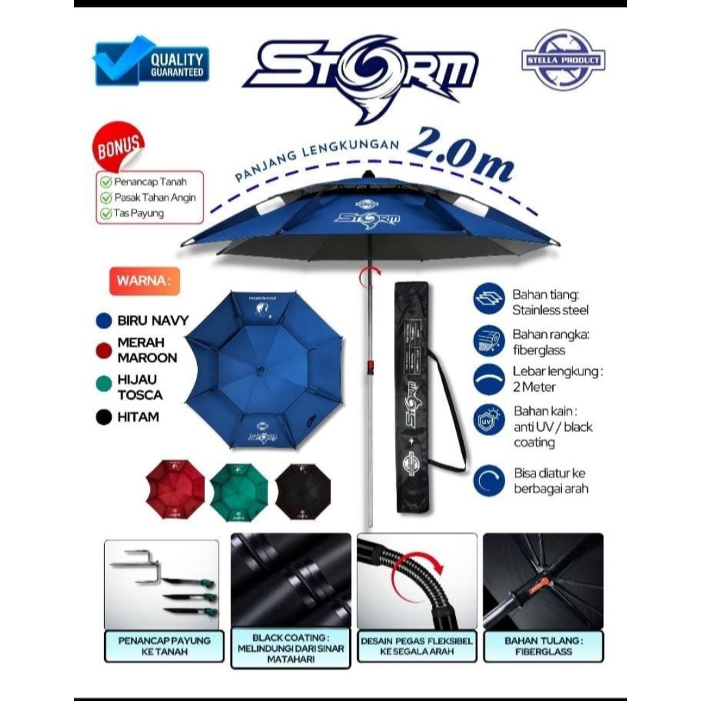 Payung Stella Storm (Payung Mancing)