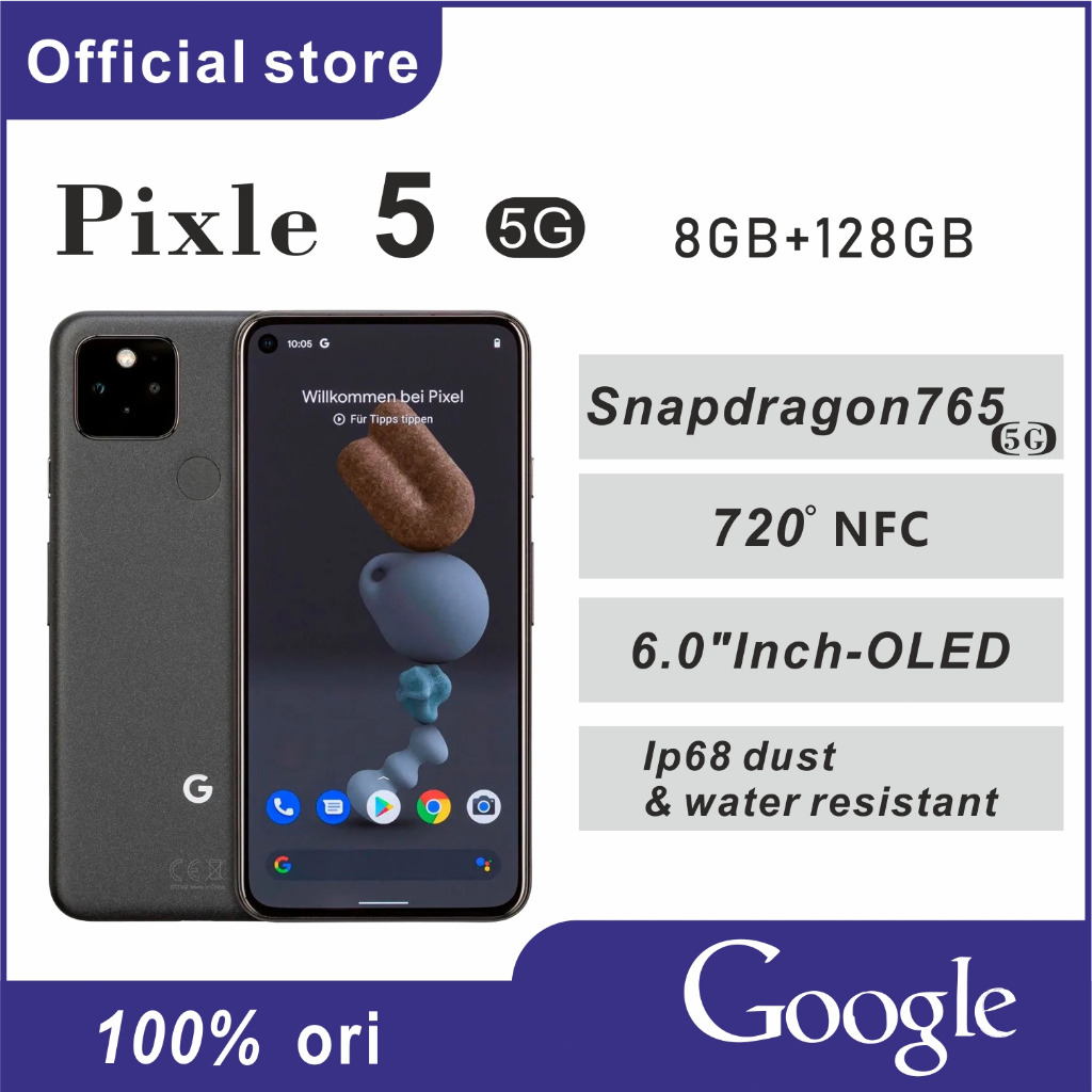 Pixel 5  5G  NFC hitam second mulus 99%  8GB/128GB android 14  OLED 6.0 inch