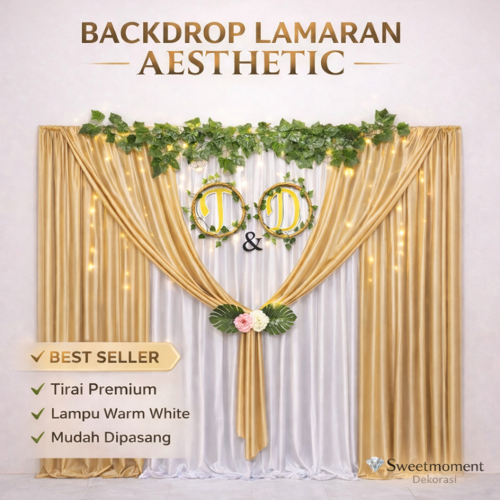 Paket Dekorasi Lamaran 3x2.2M Lengkap Murah Backdrop Engagement wedding