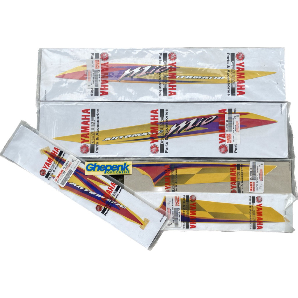 Striping Mio Sporty Kuning 2004 Bendera Catur Original