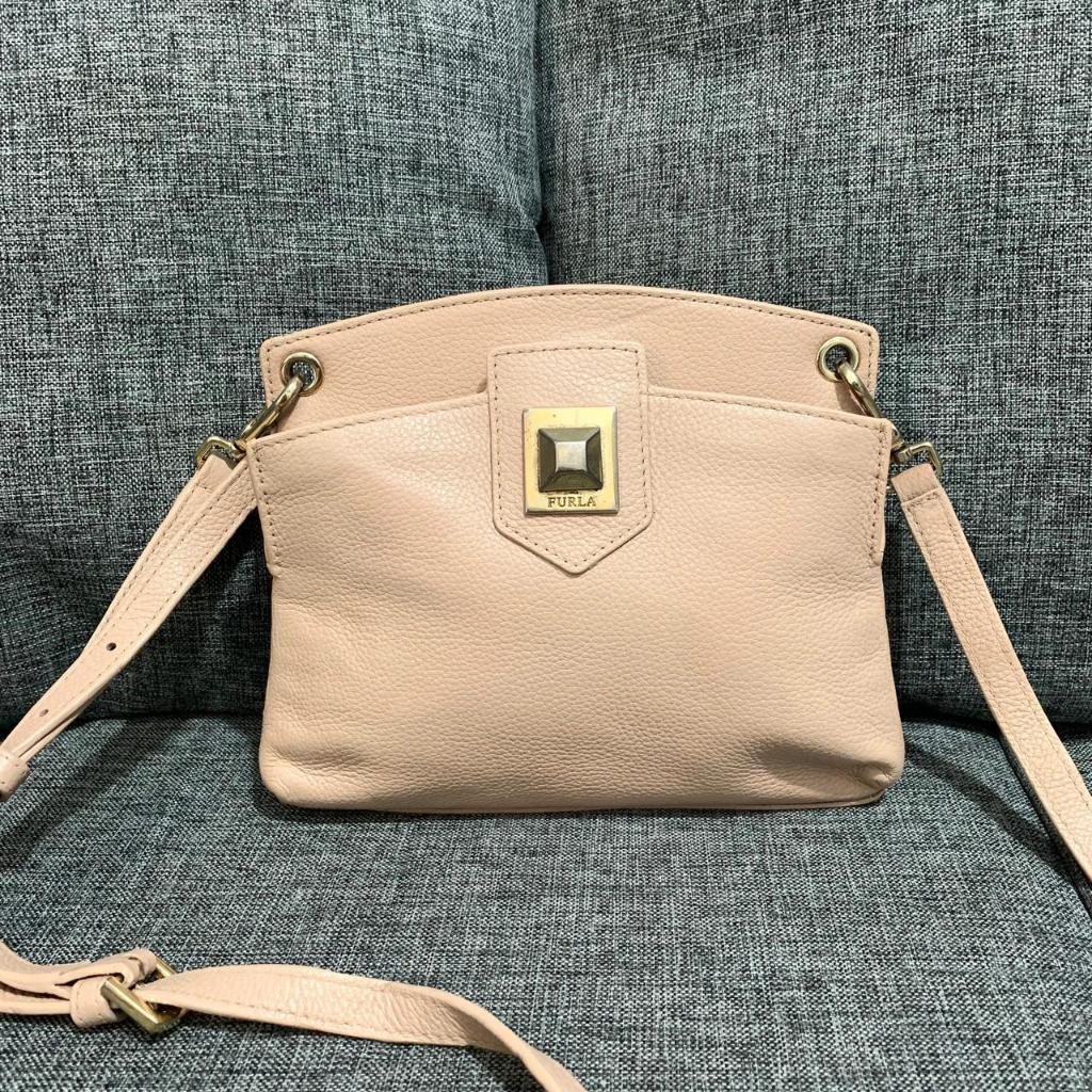 Preloved Tas Furla Anna Crossbody Bag Soft Pink Authentic Original
