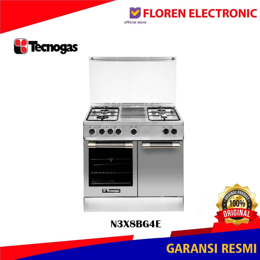 Tecnogas N3X8BG4E / N3X 8B G4E Kompor Gas Free Standing 4 Tungku SABAF Burner N3X8B G4E / N3X 8 BG 4