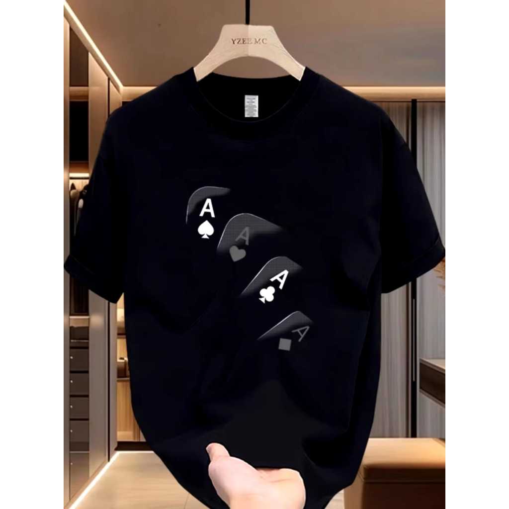 0001 E KAOS DISTRO KARTU REMI POKER / KAOS PRIA&WANITA LENGAN PENDEK