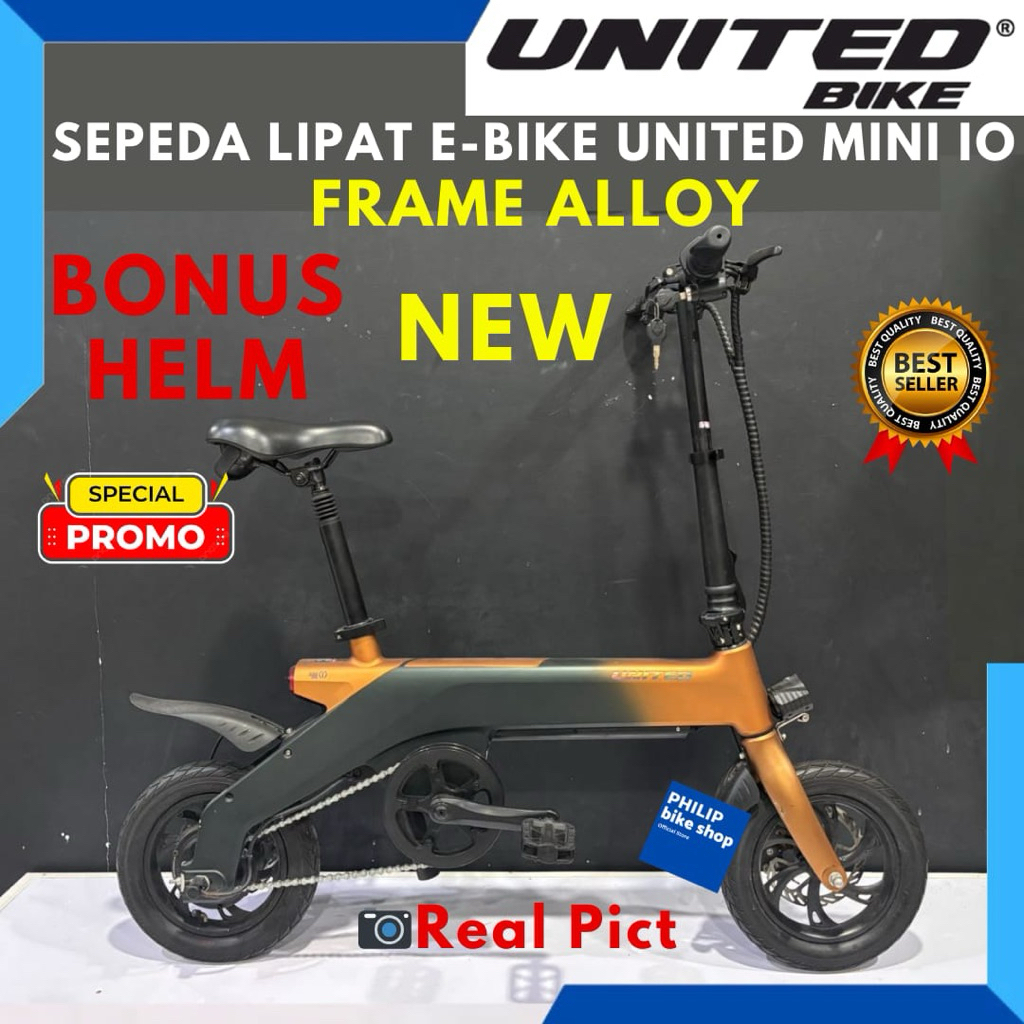 Sepeda City Bike Listrik E-Bike United Folding Mini IO Terbaru