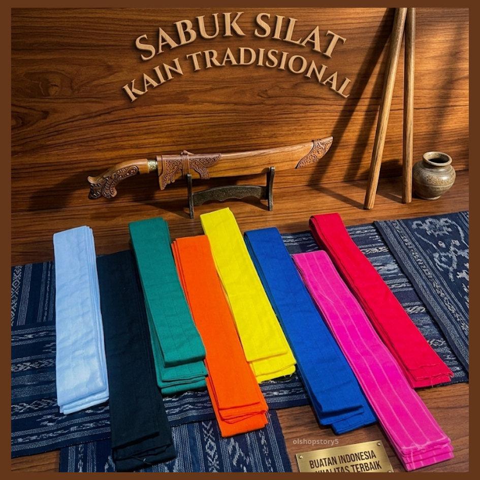 Sabuk Pencak Silat Full Kain Polos Lebar 5 cm / Sabuk Beladiri / Sabuk Silat
