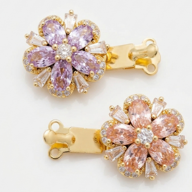 Kaitan Tembaga Lapis Emas 18K, Kaitan Kalung, Kaitan kalung Mutiara, Aksesoris Kalung Mutiara