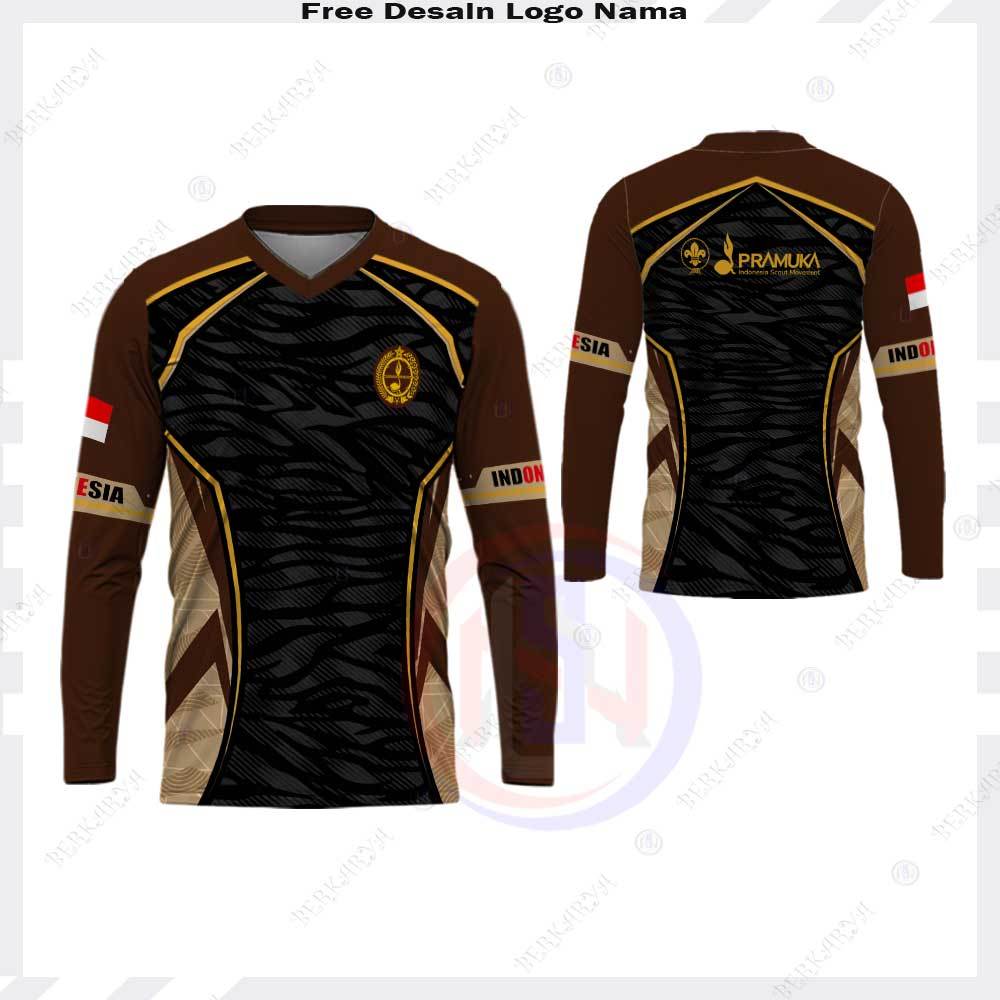 Jersey Pramuka Fullprint - Baju Pembina Pramuka Terbaru - Kaos Pramuka Gratis Custom