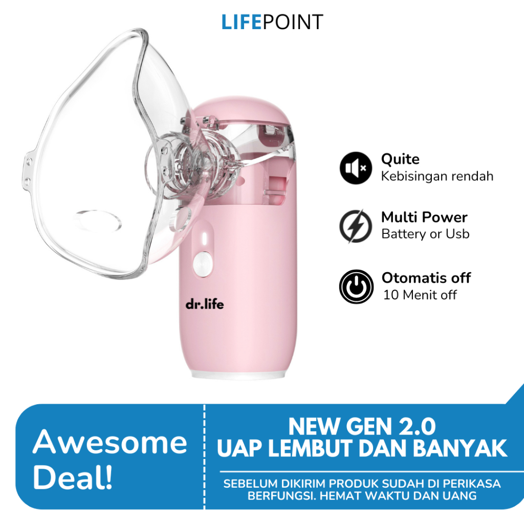 Alat Nebulizer Uap | Inhaler nebu Portable Bayi dan Anak Asma Oksigen Pernafasan