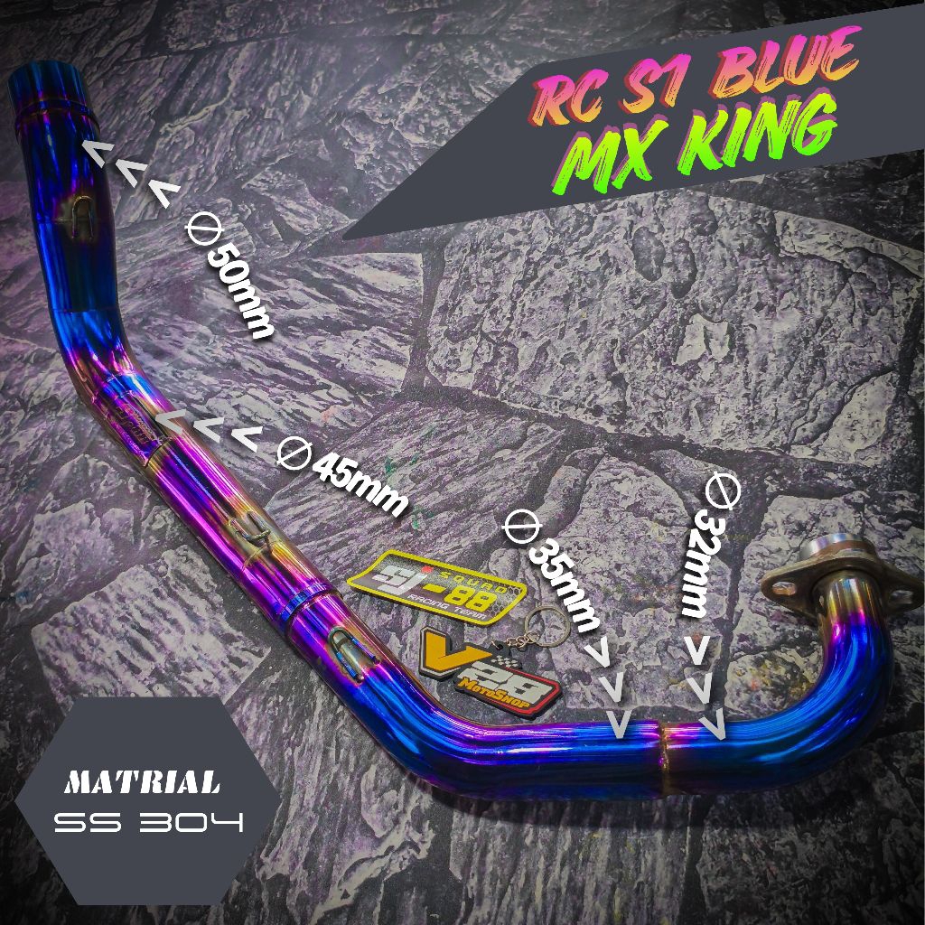 Knalpot SJ88 HEADER Only RC S1 BlueViolet MX KING V1 V2 Pipa Leheran model MalayStyle Cobra ORIGINAL