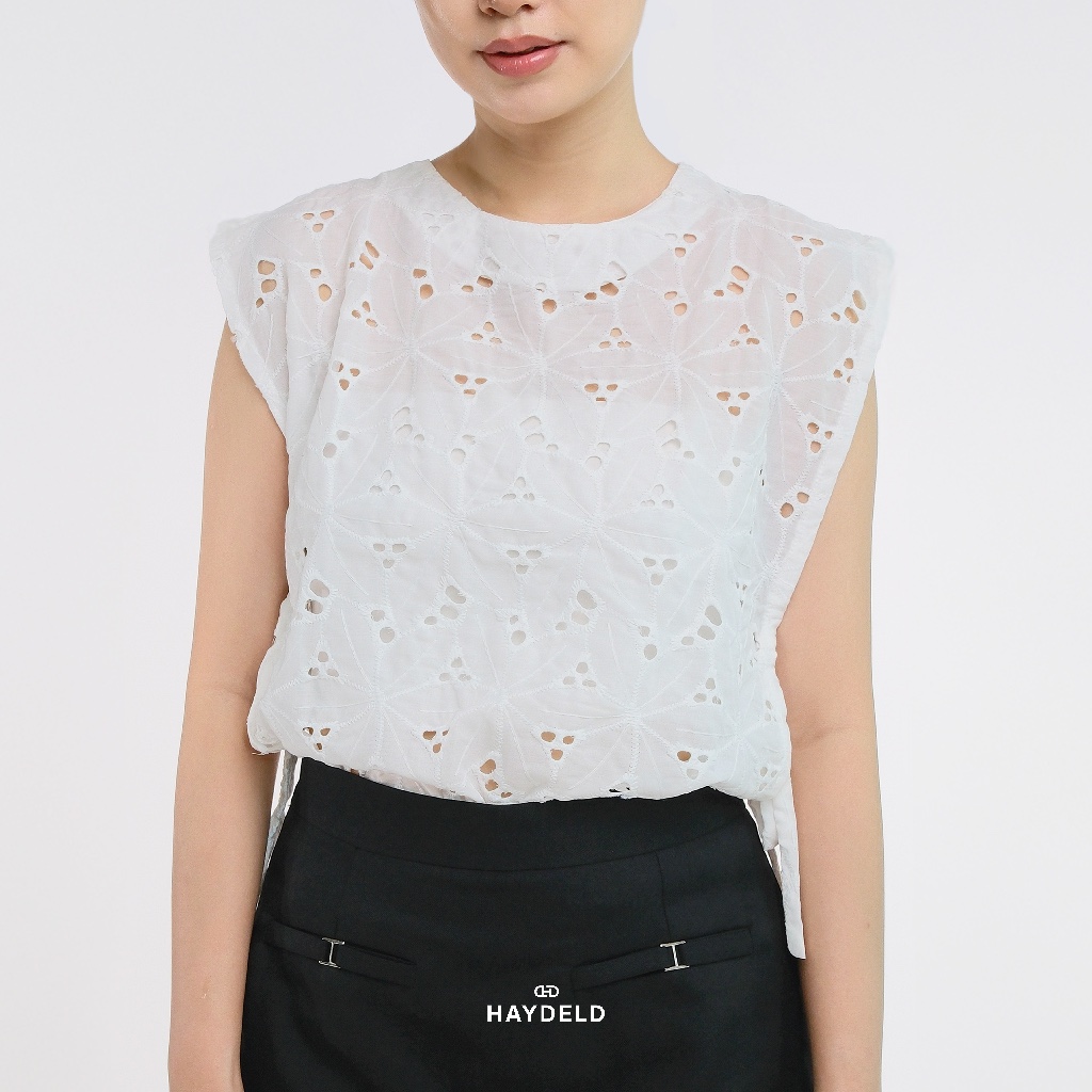 Atasan Brokat Wanita | Outer Vest Wanita | Lace Top | Blouse Renda Kekinian | Mika Outer | HAYDELD