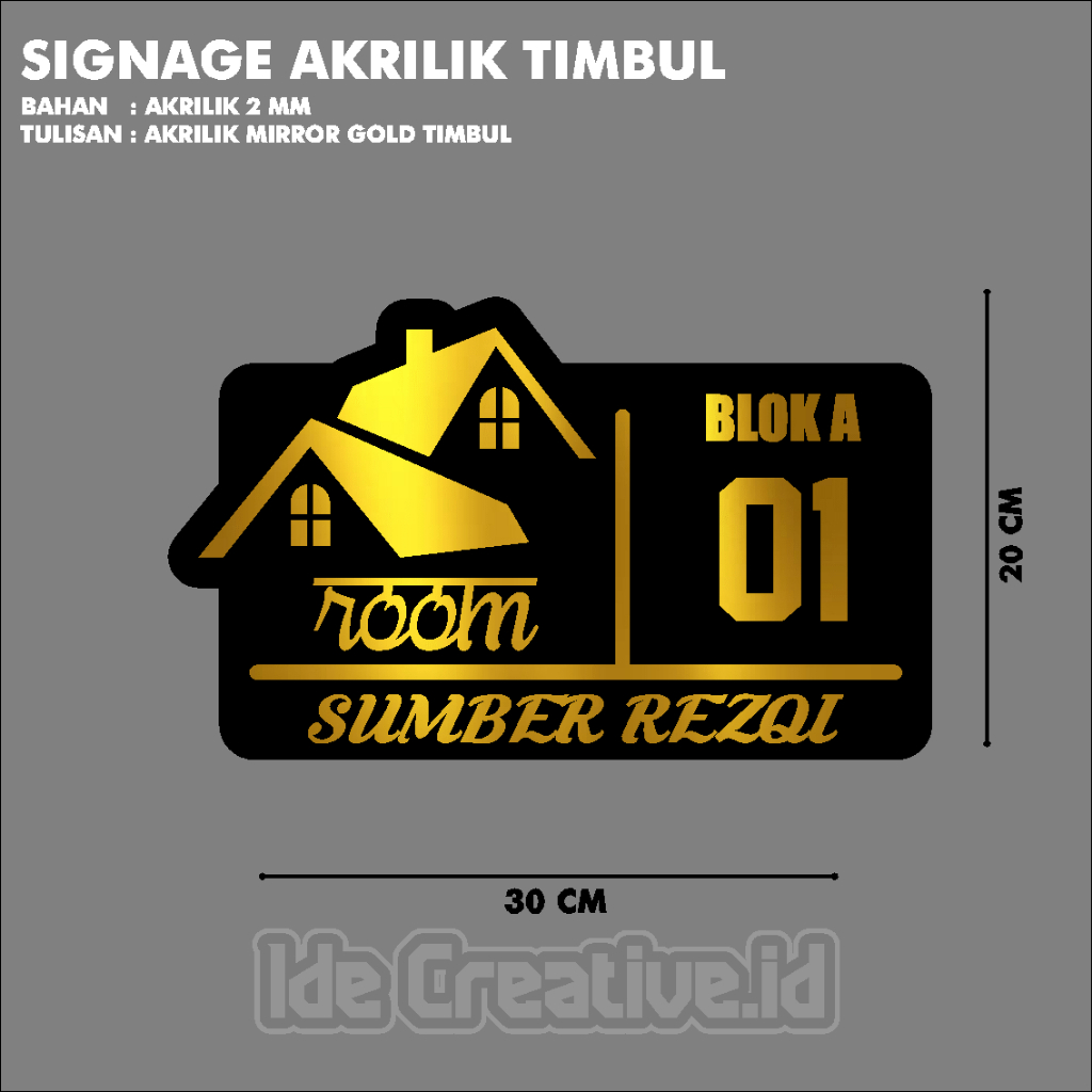 Nomor Rumah / Papan Alamat / Blok Rumah Nomer Rumah / Akrilik Custom / Nomer Rumah Akrilik