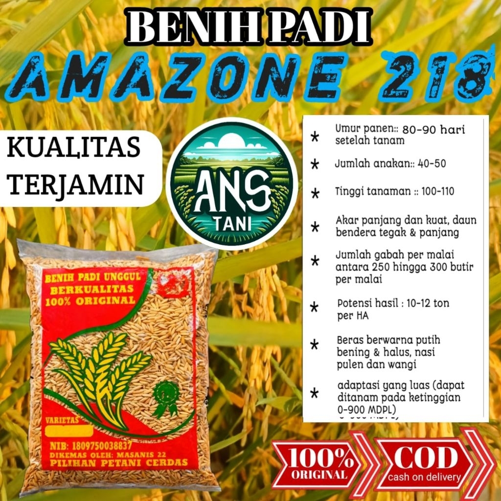 BENIH PADI AMAZONE 218 ORIGINAL KEMASAN 1KG