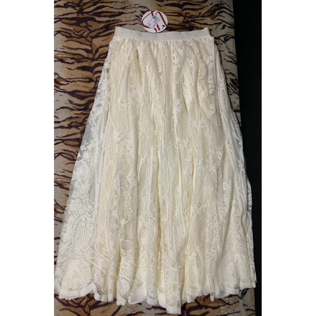 Rok burkat-rok import-rok raya-rok burkat cream