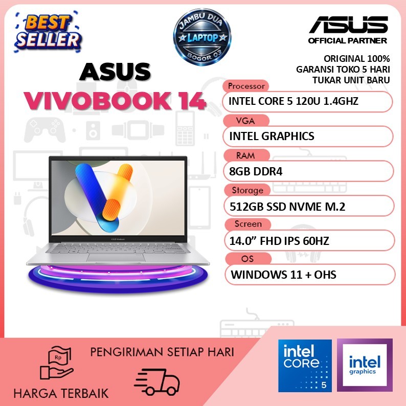 ASUS VIVOBOOK 14 A1404VAP CORE I5 120U 8GB 512GB