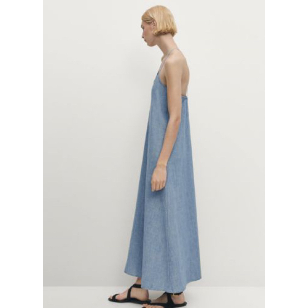 Denim maxi dress massimo dutti