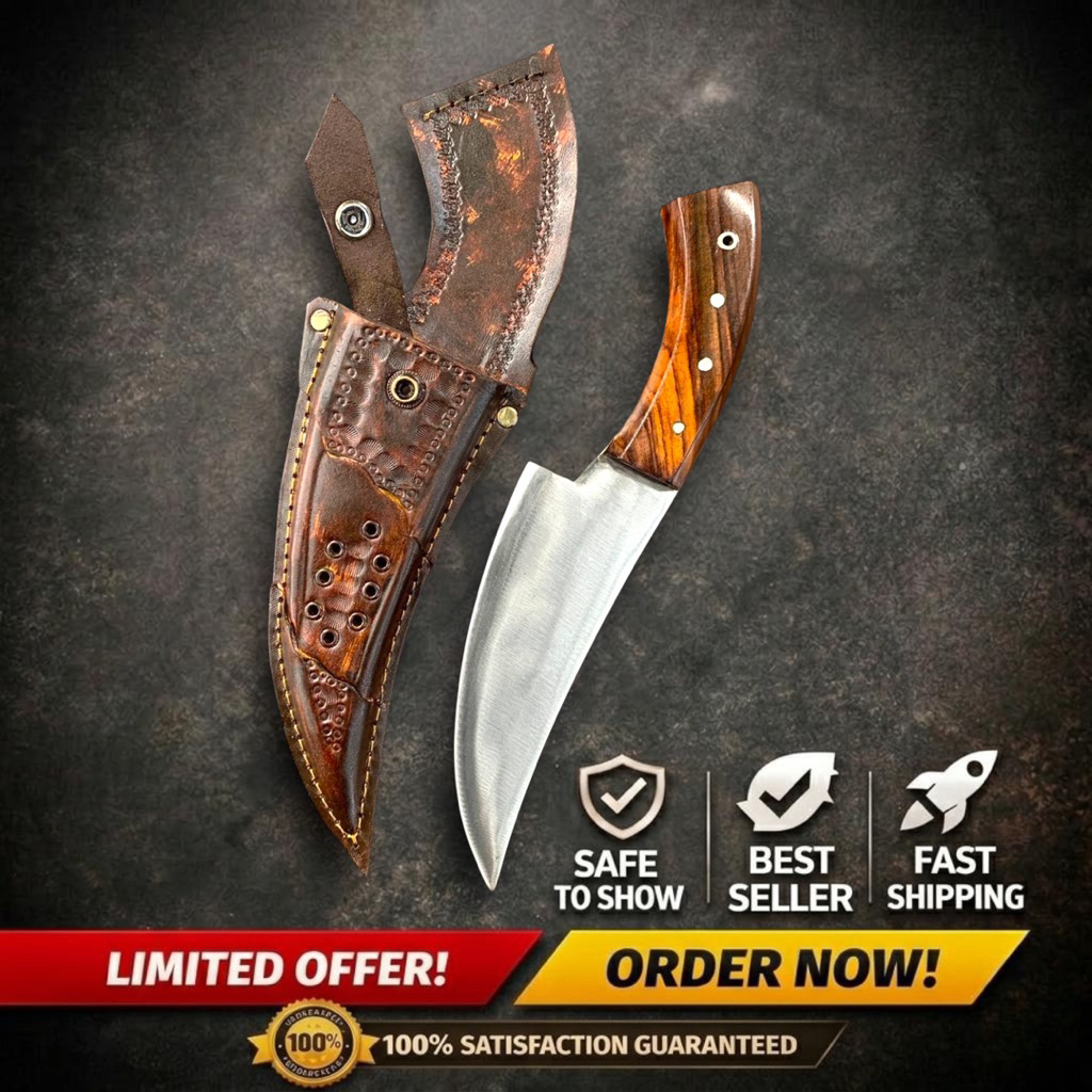 Pisau Daging Super Tajam Baja Per | Golok Kebun & Survival | Pisau Sembelih Sapi Kambing Rimba Baja