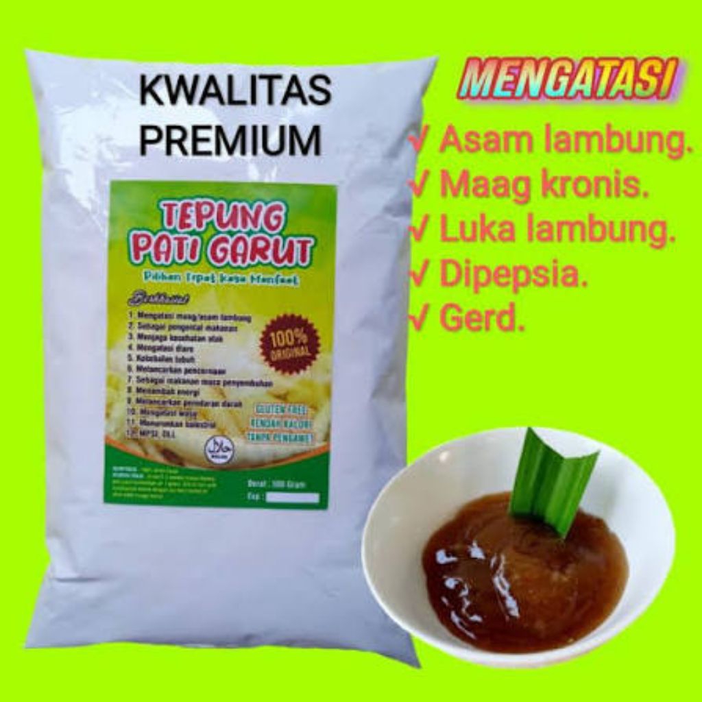 tepung pati garut/pati irut angkrik asli 1kg untuk asam lambung&maag