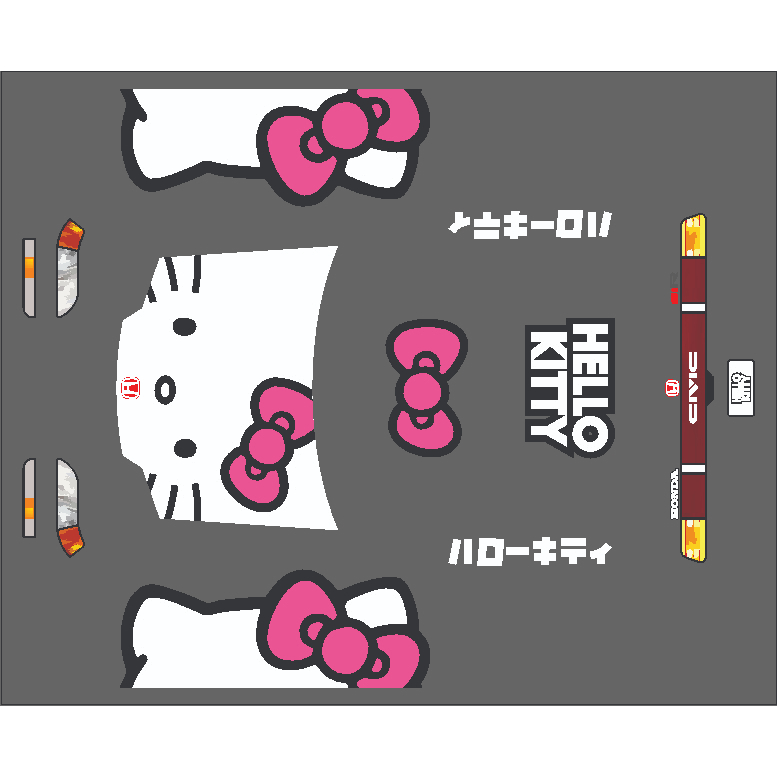 [WHITE TONER] Waterslide Decal Hotwheels CIVIC EF HELLO KITTY
