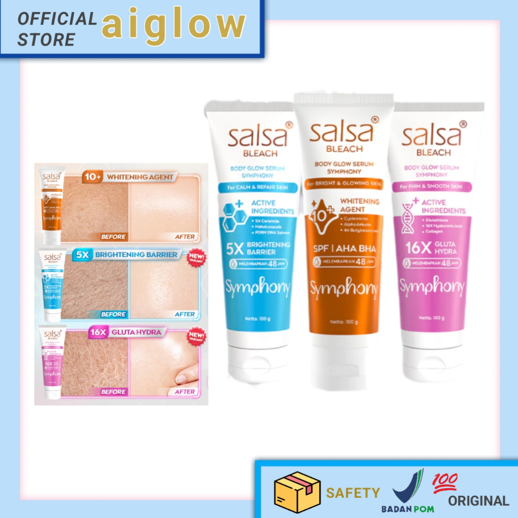 Salsa Body B.L.E.A.C.H - Body Glow Serum 100gr - Body Lotion Mencerahkan Badan