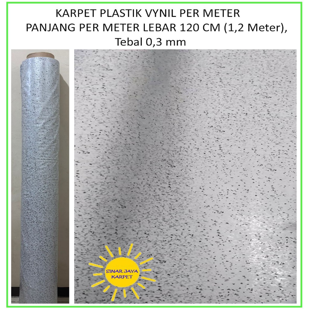 PER METER Karpet Lantai Plastik Vinyl METERAN MOTIF PASIR POLOS (SESUAI GAMBAR) Lebar 1.2m