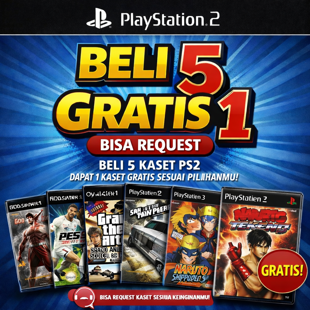 KASET PS 2 (BELI 5 GRATIS 1)