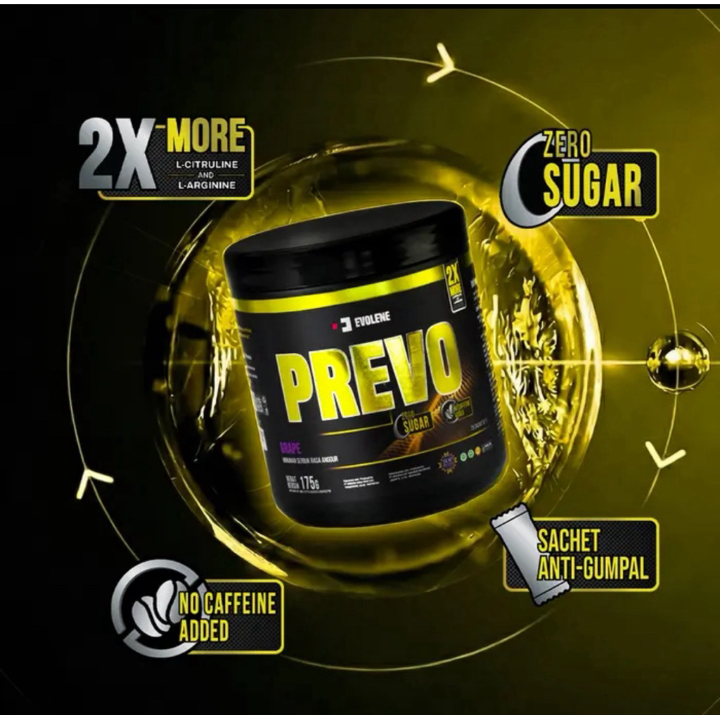 evolene pre workout NEW PREVO 25serv penambah tenaga, prevo 25 sachet bpom prevo 25sachet tenaga