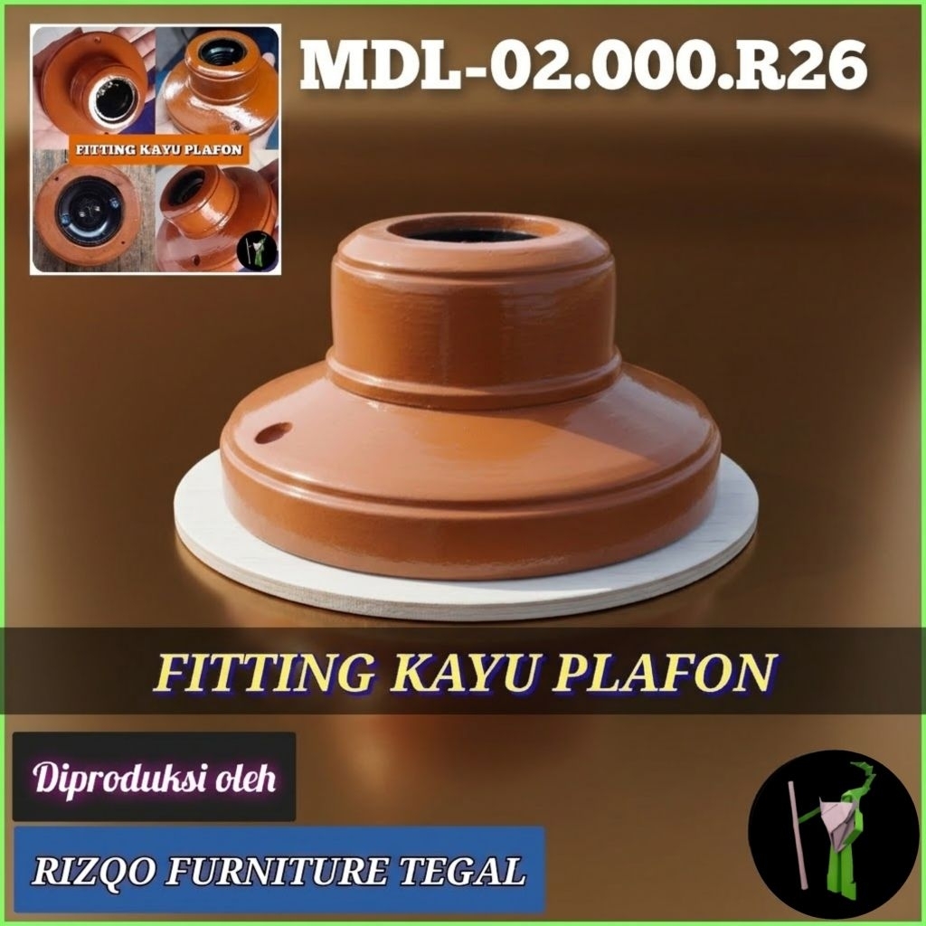 Fitting Lampu Kayu Asli/fitting tempel plafon