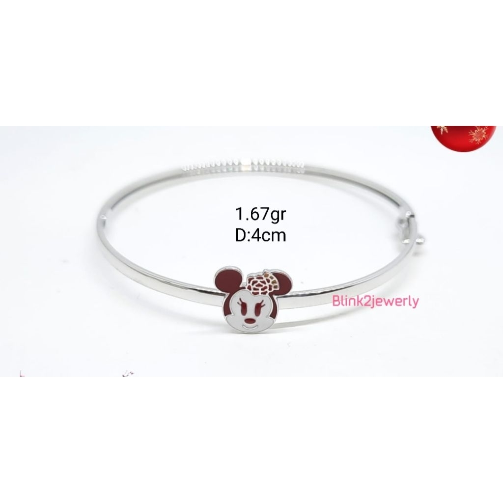 Gelang white gold 17k mickey