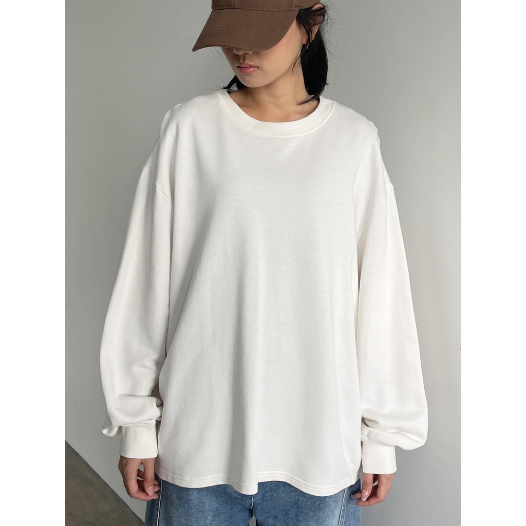 arket basic loose sweatshirt - light creme