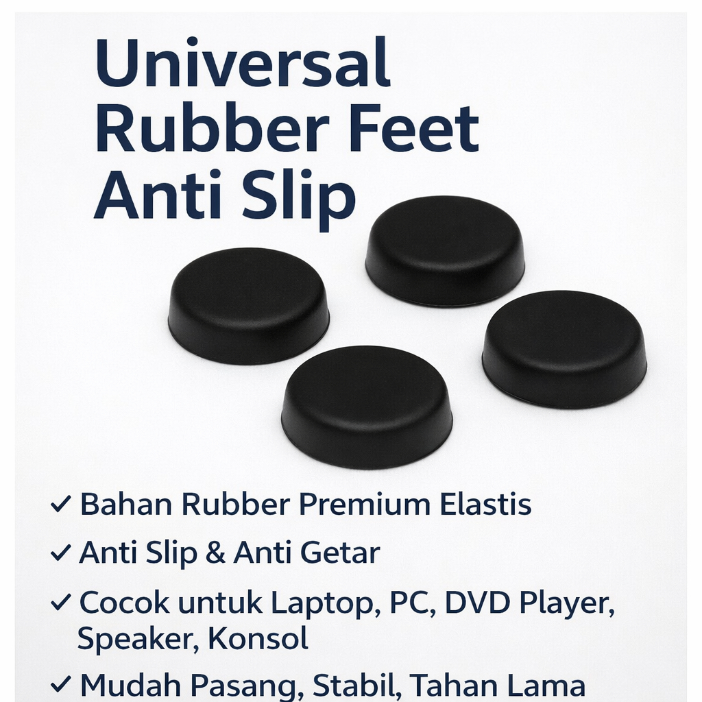 4pcs Karet Kaki Laptop Anti Slip Rubber Feet Universal Dudukan Alas Bawah Speaker Konsol DIY
