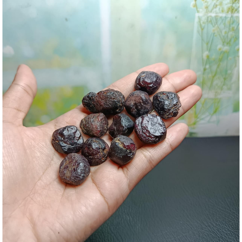 Batu Natural Red Garnet Rough1- 2 cm Top Grade paket (2)