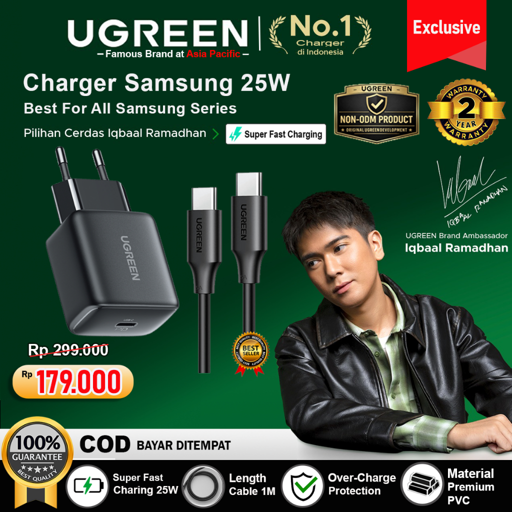 UGREEN Charger Samsung Super Fast Charging 25w 45w 2.0 PD Type C to Type C 45419