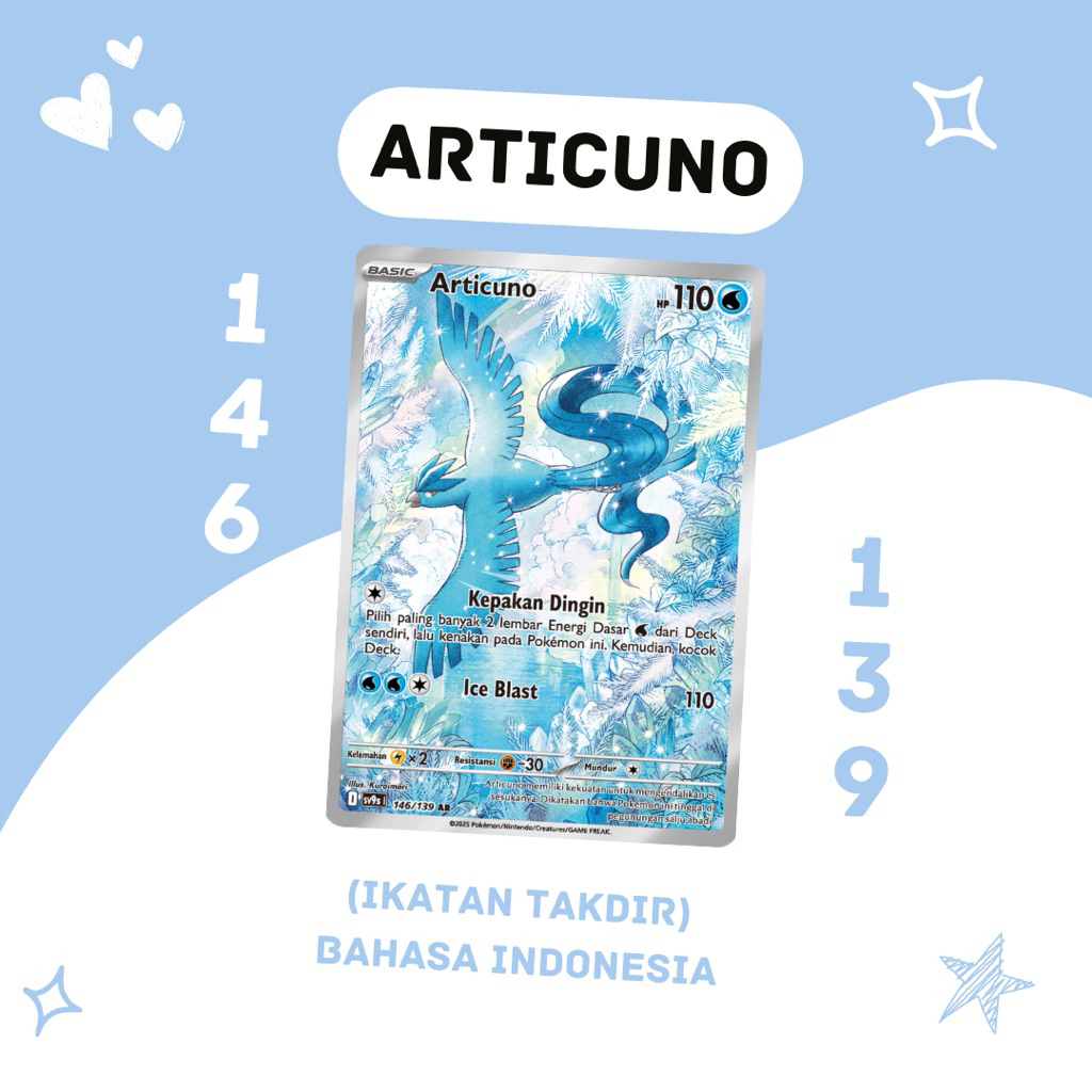 Articuno AR SV9S 146/139 Pokemon TCG Indonesia