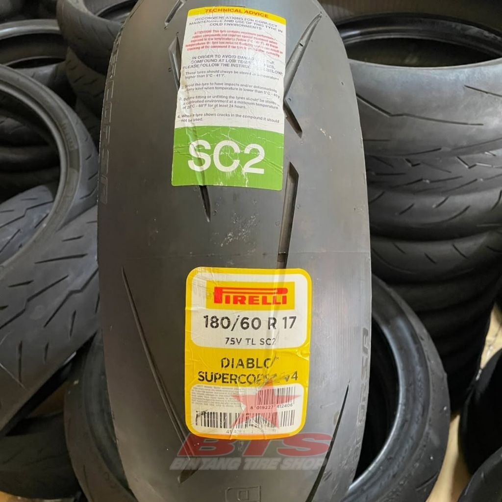 Ban Pirelli Diablo Supercorsa 180/60-17 SC2 V4  75V T/L For NINJA250 ZX25 R25 R6 MT25 MADE IN GERMAN