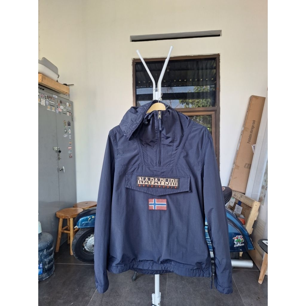 Jaket Napapijri Anorak Single Pocket Navy Original