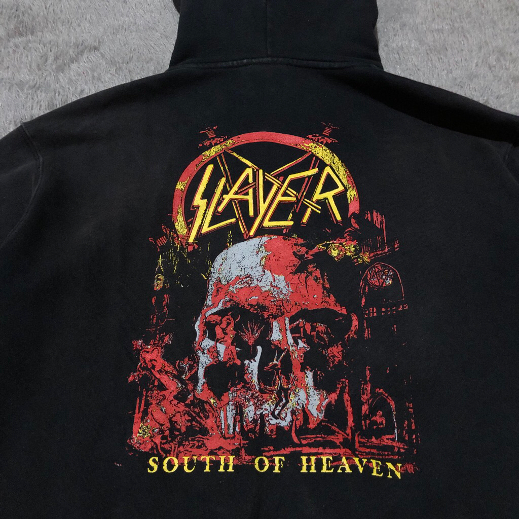 Lawless Jakarta x Slayer South of Heaven Zip Hoodie Hitam Limited Item