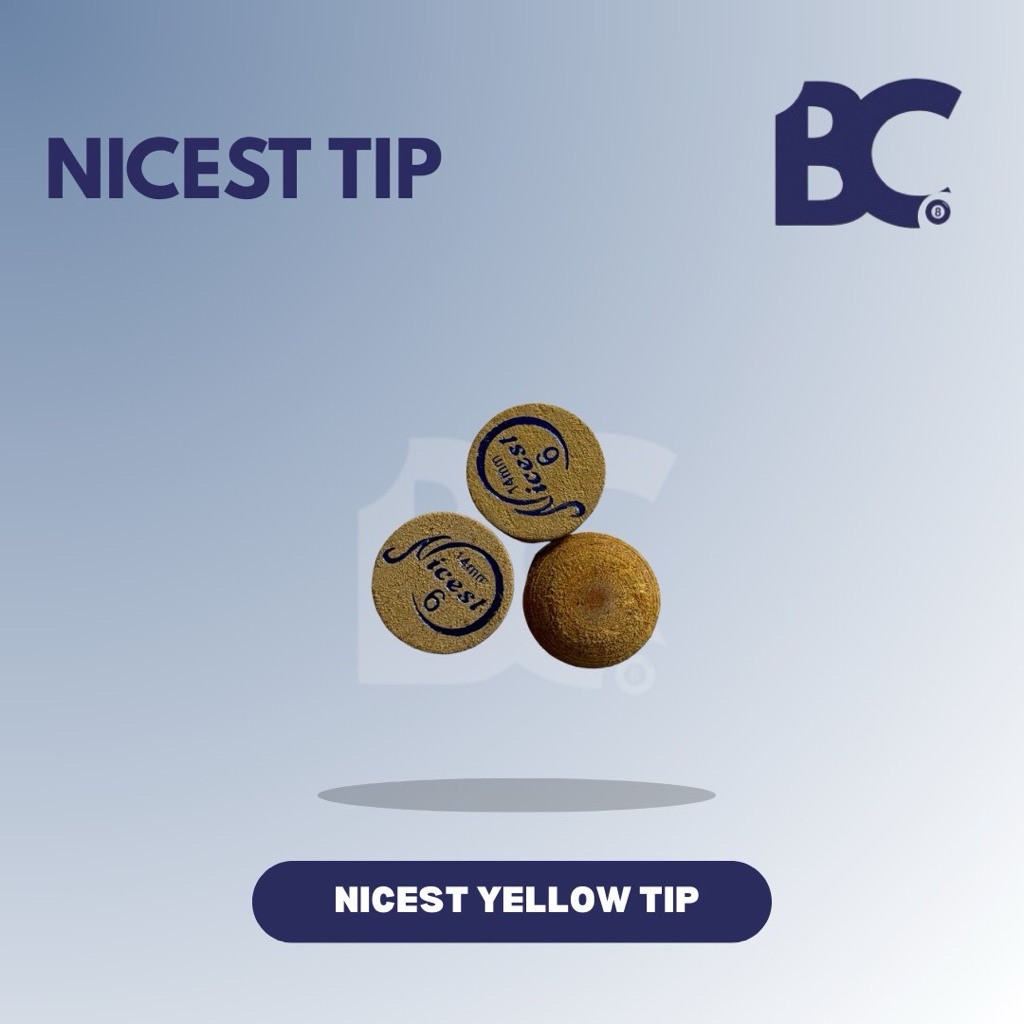 NICEST BILLIARD CUE TIP 14mm | CUE TIP STIK PLAY BILLIARD - YELLOW - KUNING