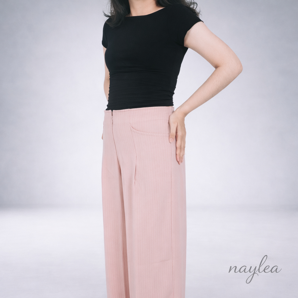 Naylea - soft pink Kulot Pinstripe City Pants