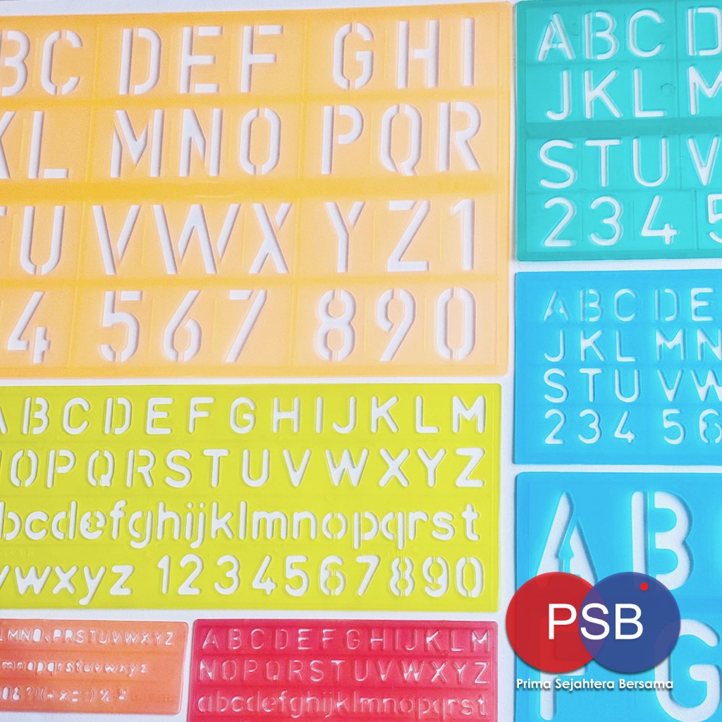 Penggaris mal huruf angka Butterfly / Cetakan Huruf / Penggaris Sablon