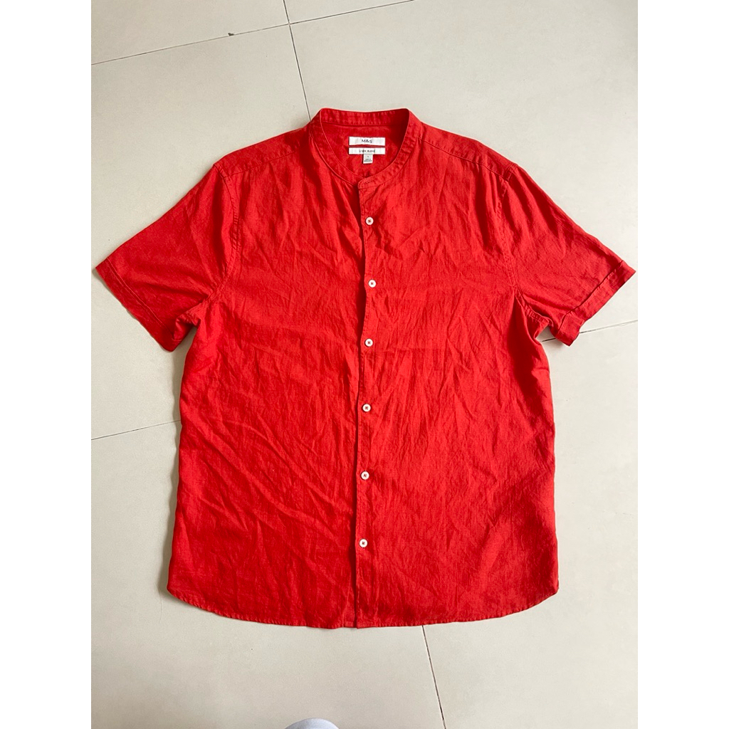 Preloved AUTHENTIC Kemeja Linen Marks & Spencer Pria  size L
