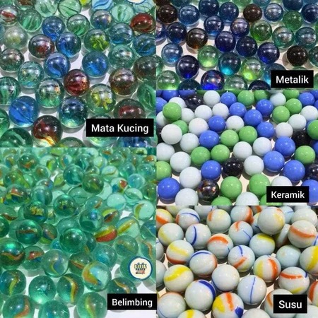 10 Pcs Kelereng Gundu Metalik || Kelereng Kaleci Belimbing || Isi 10 Mainan Tradisional Kelereng Gun