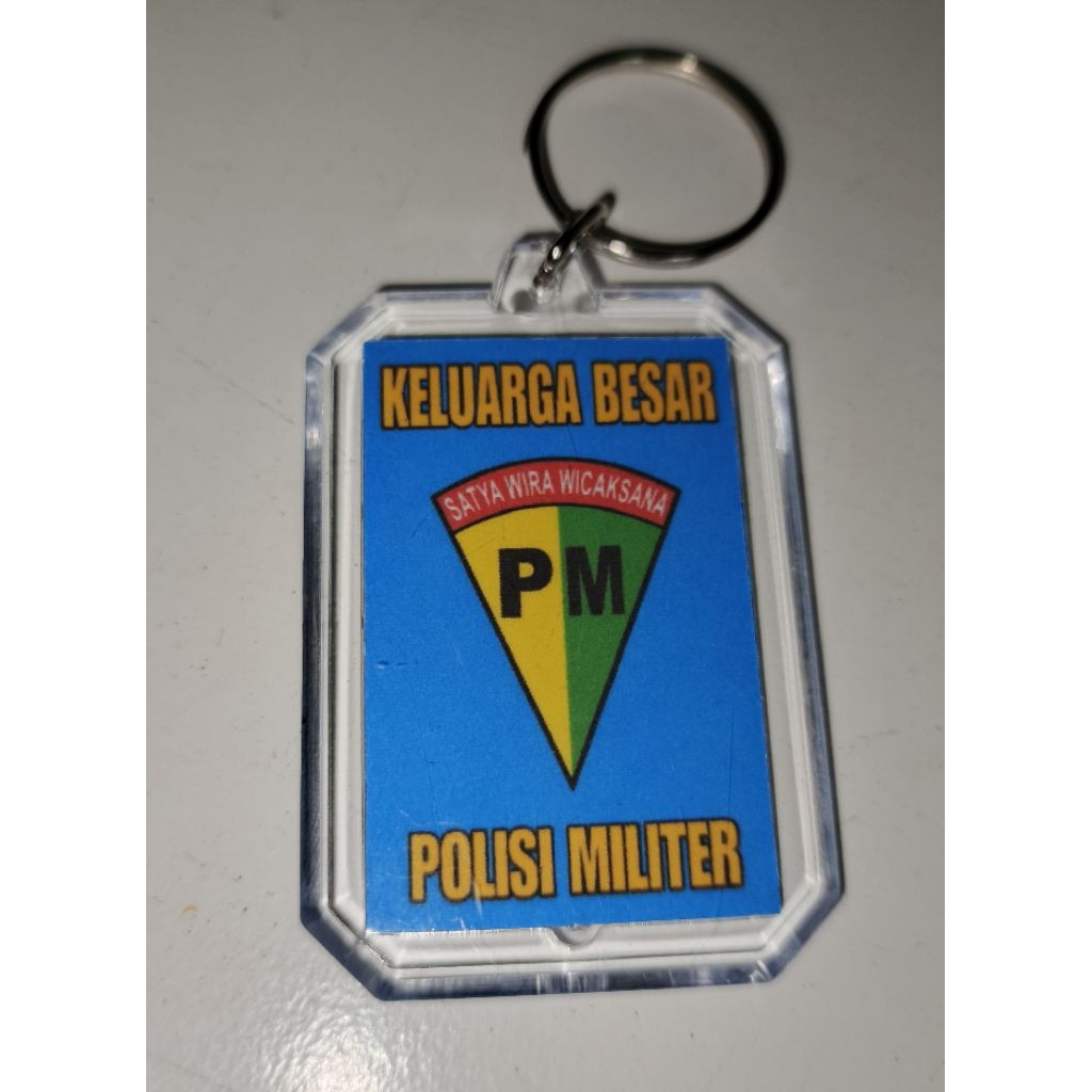 Gantungan kunci akrilik 2muka POLISI MILITER(latar biru)/ganci POLISI MILITER